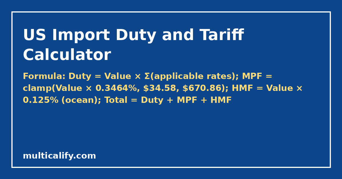 US import duty calculator
