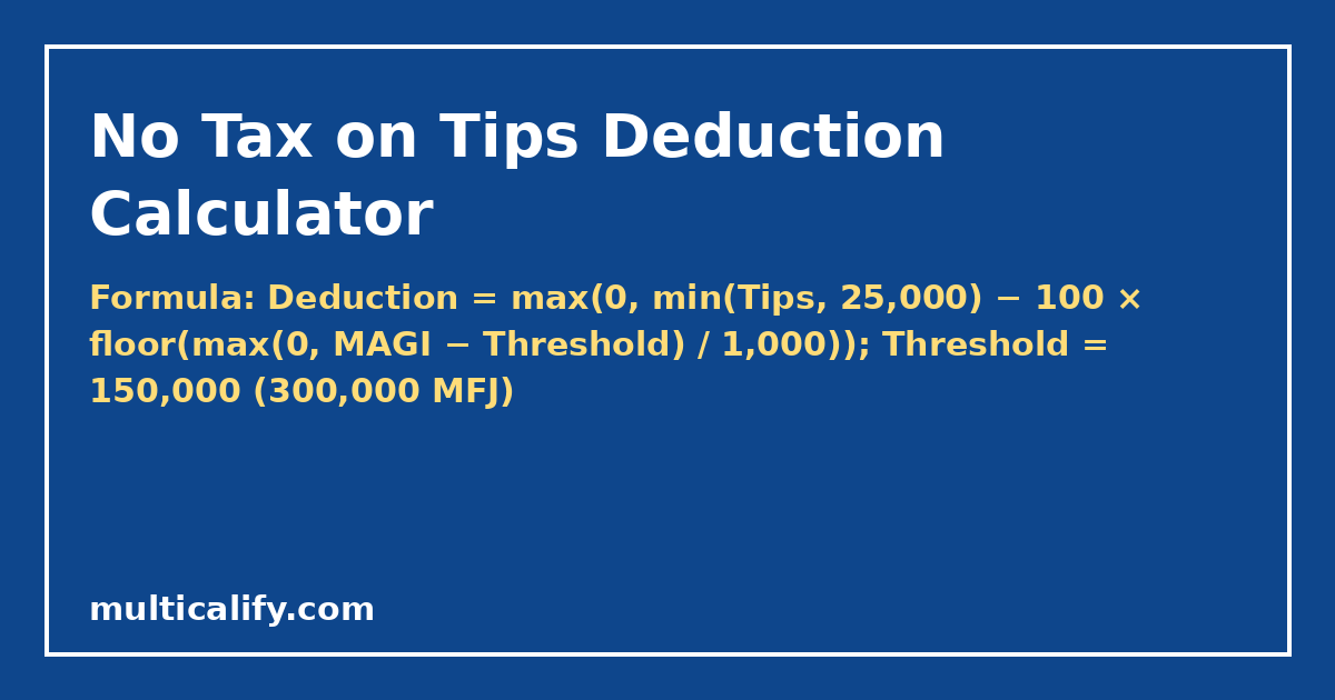 no tax on tips calculator