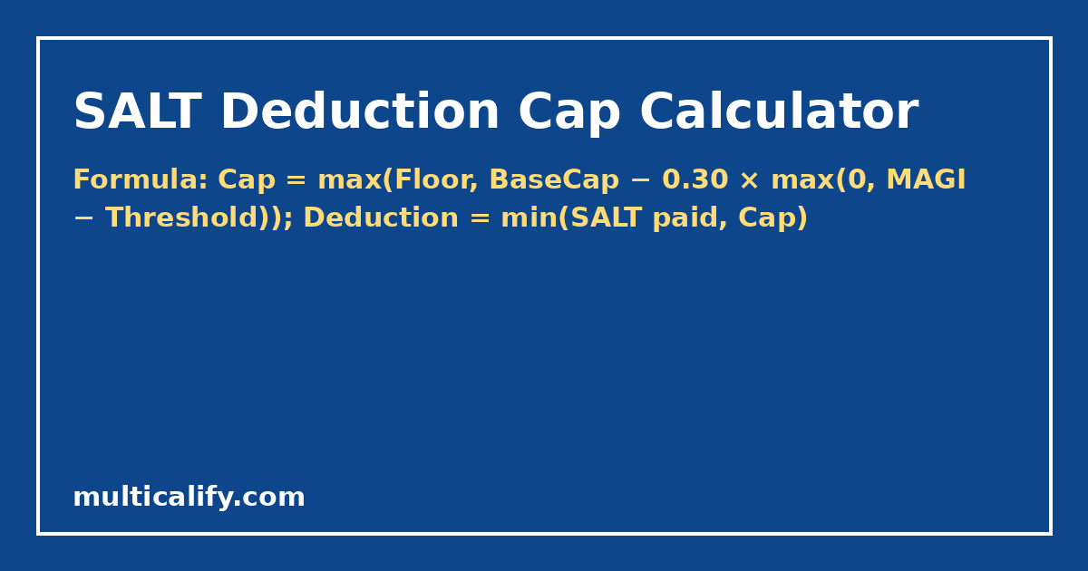 salt deduction cap calculator